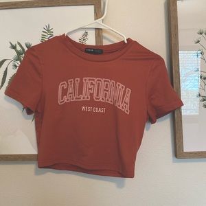 Pink graphic crop top